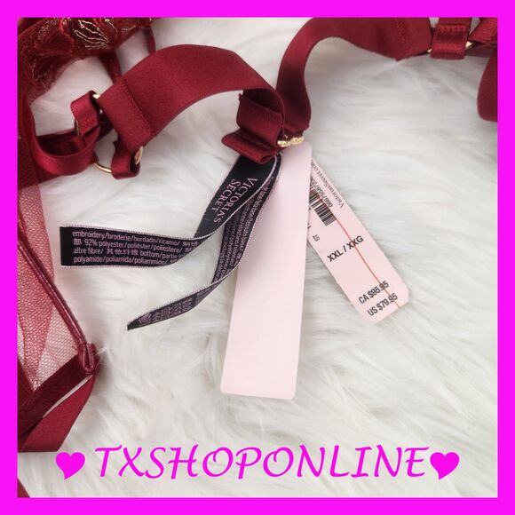 💗👙Victoria's Secret Faux Patent Leather High-Neck Strappy Open Back Teddy👙💗 - Picture 6 of 7